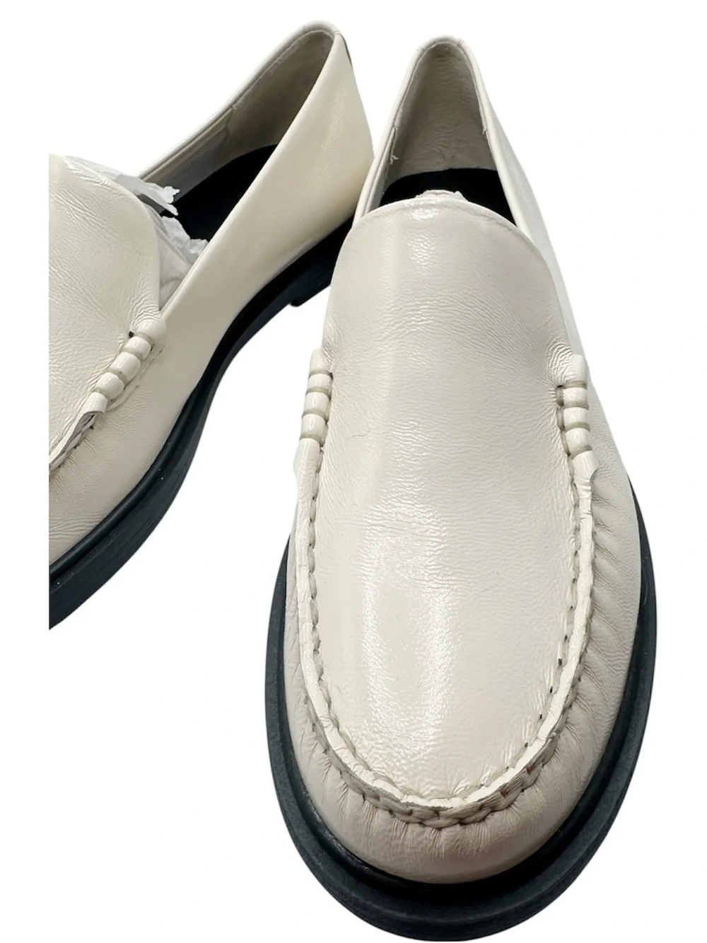 G.H. Bass Women’s Cream Leather Loafers Slip On Shoes US 8.5 EU 39 NEW